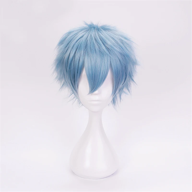 

My Boku no Hero Academia Tomura Shigaraki Short Mixed Grey Blue Heat Resistant Cosplay Costume Wig + Track + Cap