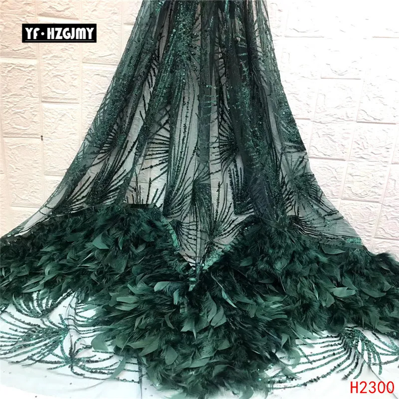YF HZGJMY африканская кружевная ткань 2019 темно синий высокое качество блесток сетка