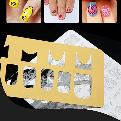 1 лист золотой тон дизайн ногтей полый французский штамповочный трафарет для DIY