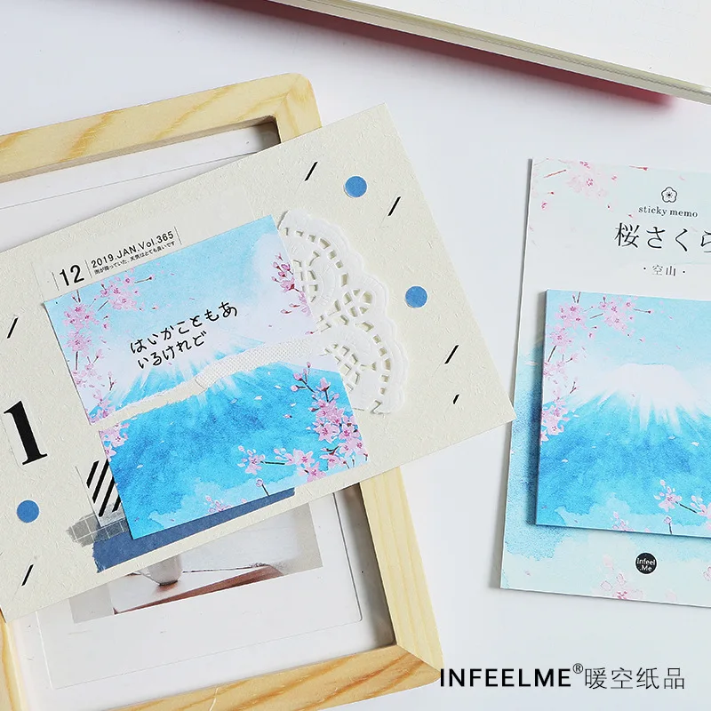 30 листов/блокнот японский Fujisan Sakura Sticky Note Book Kawaii бумага Блокнот Наклейка для планировщика Post милые офисные канцелярские принадлежности
