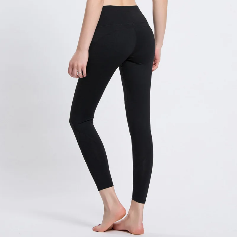 Женские Фитнес леггинсы брюки из быстросохнущего материала эластичный плотный
