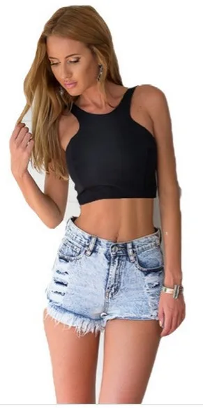Fitness Women Sport Top White Black Sexy O-Neck Bustier Crop Short tank tops Backless Bodycon Casual Vest Women's Tanks YNN | Женская