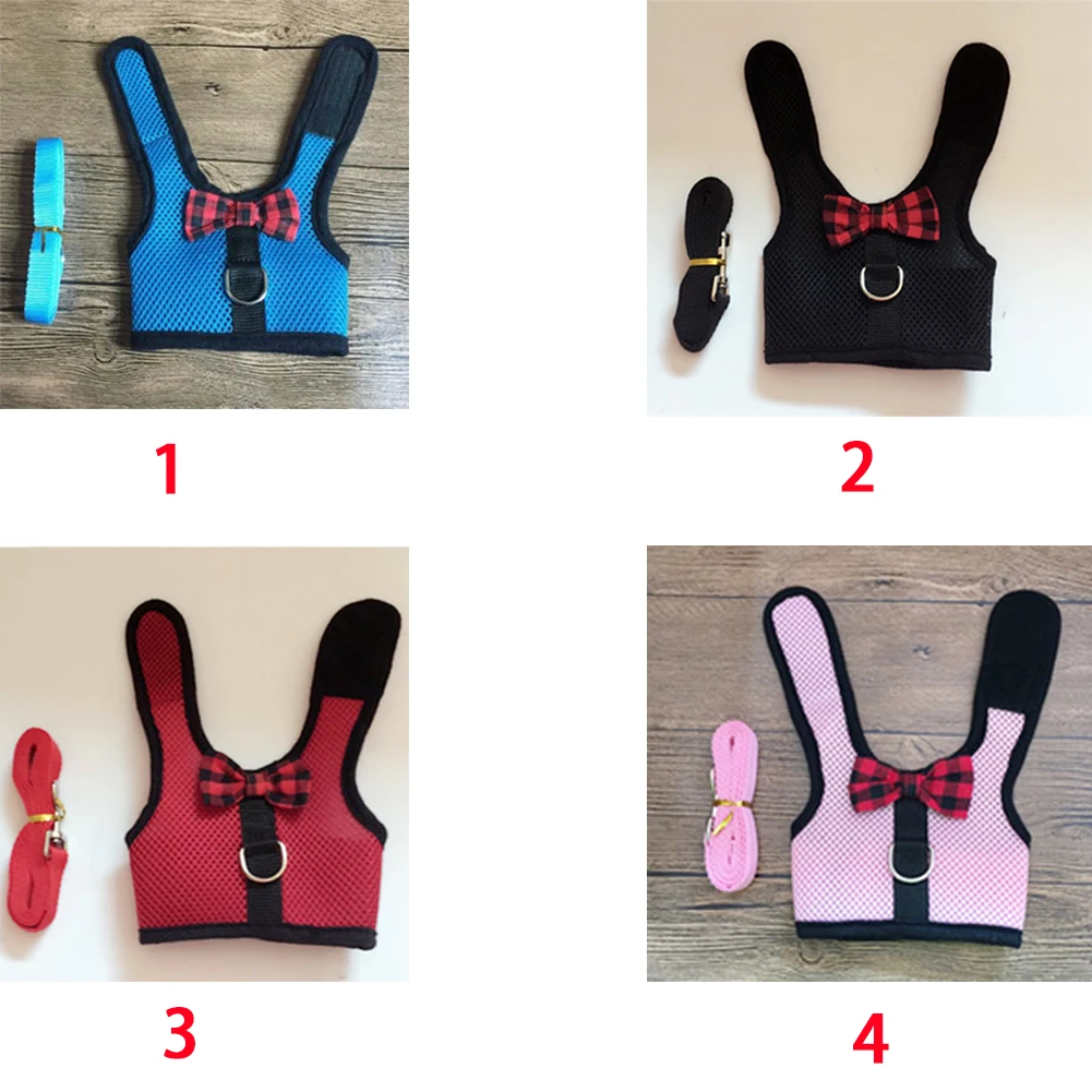 Изящная одежда упорная ткань сетки поводок бантом хомяк кролик Cat жилет для