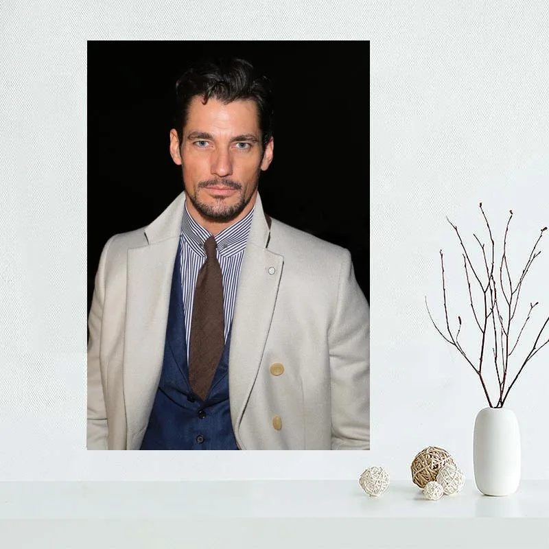 Художественный плакат David Gandy на холсте домашний декор тканевый настенный 27x40 см