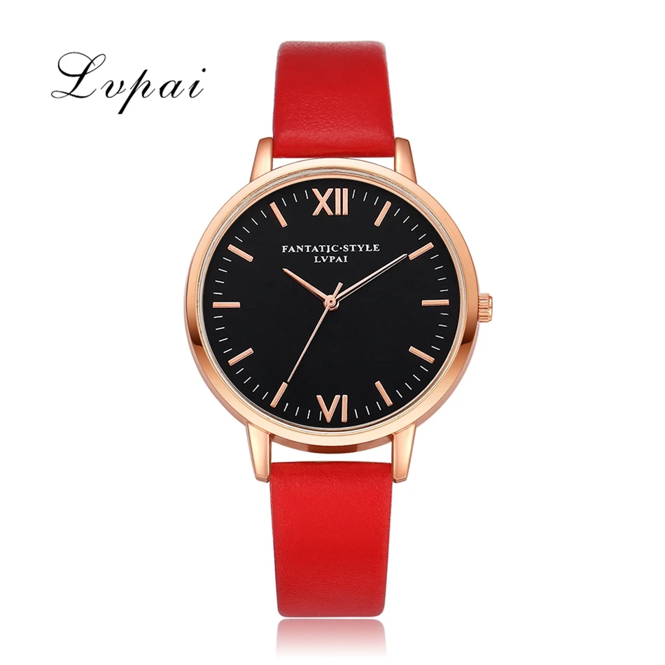 2017 Lvpai Топ Бренд Браслет Часы Женские Контракт Классический Розового Золота Кожа