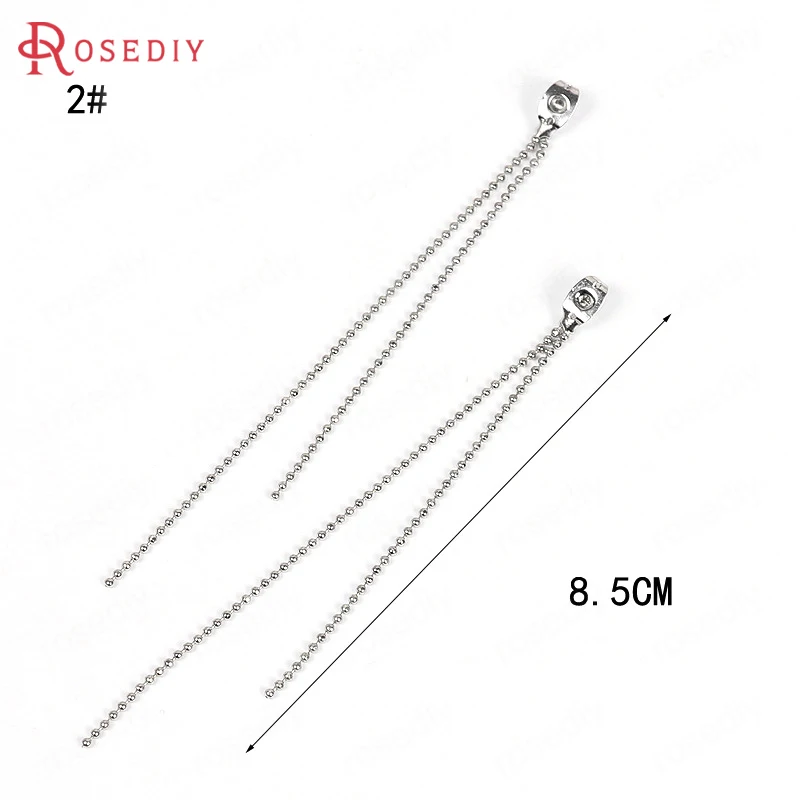 10PCS Length 8.5CM Gold Color Brass with Tassel Chains Earrings Stopper Back Diy Jewelry Findings Accessories Wholesale | Украшения и