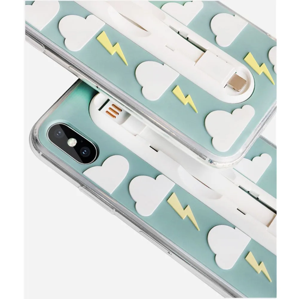 Cute Clouds Ring Bracket Phone Cases Flower Charging Line Stent Matte Soft TPU For iPhone X Coque Funda |