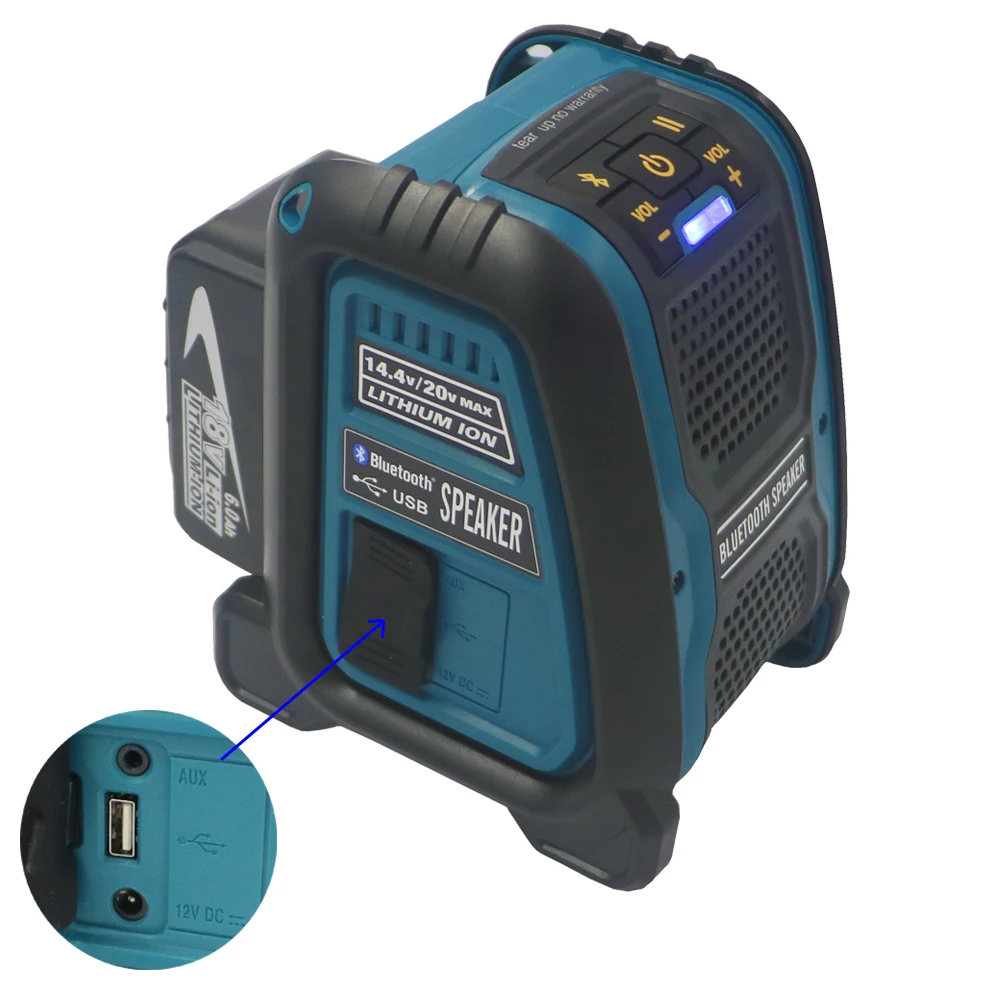 Литий ионный аккумулятор 18 в 14 4 Ач Bluetooth динамик для рабочего места Makita dewalt Milwaukee