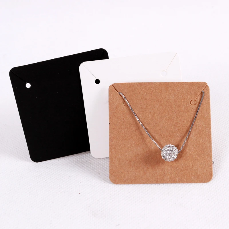 50Pcs/lot 5x5cm Blank Kraft Paper Jewelry Display Necklace Cards Favor Label Tag For Jewelry Making Diy Accessories Wholesale