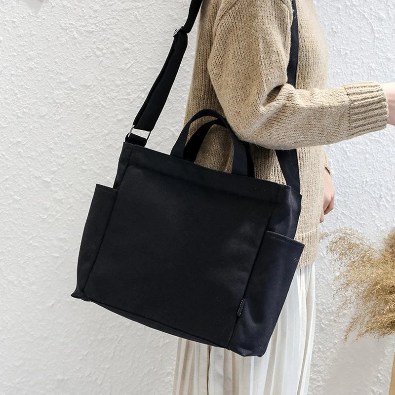 Высококачественные черные корейские сумки через плечо для покупок женские