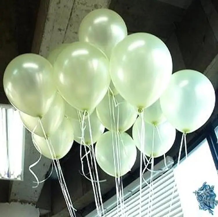 White 100 шт/партия 10 дюймов 1,2 г/шт. розовый синий латексный шар жемчужные шарики Anniversaire Свадебная вечеринка из воздушных шаров для дня рождения игрушки globos оптом - Цвет: White