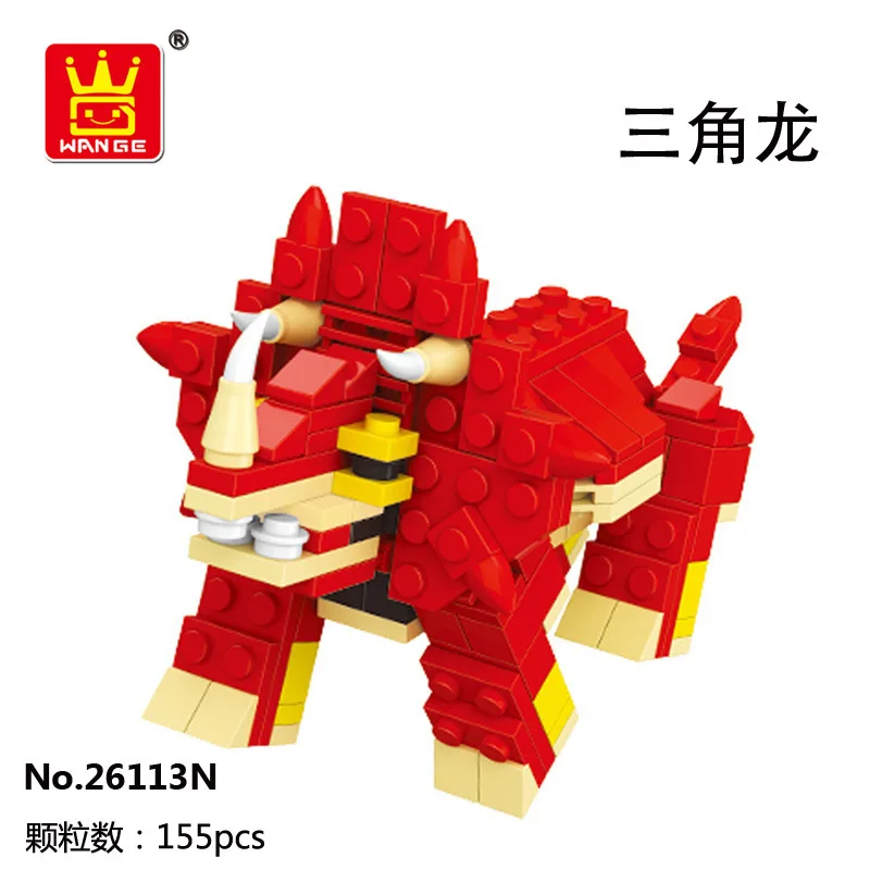 Wange маленькие частицы Строительные блоки Набор динозавр парк дети Сделай Сам