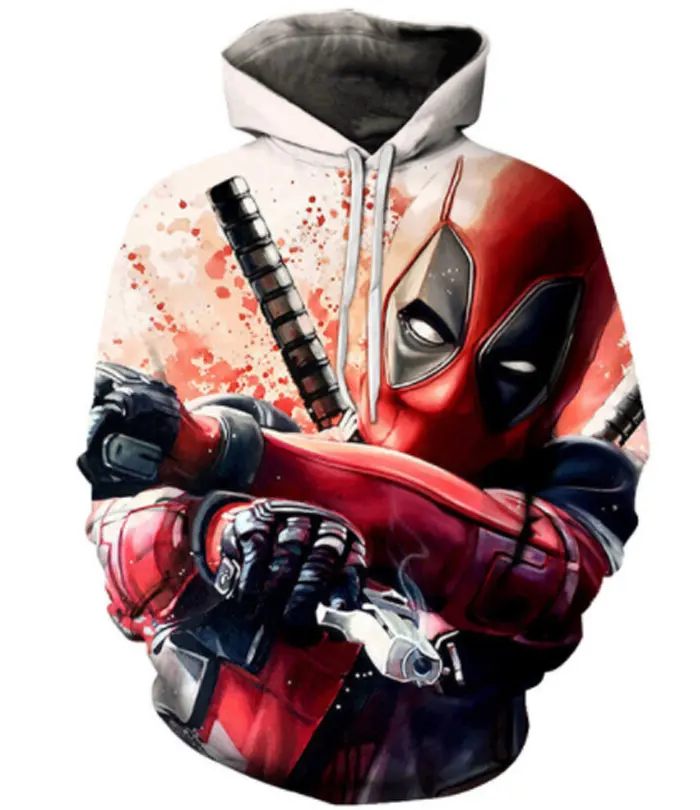 Мужская толстовка с 3D принтом из фильма супергерой Дэдпул 2 повседневный пуловер