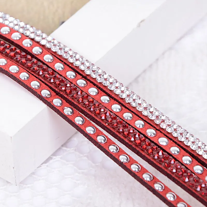 Весенний браслет стразы браслеты с блестками двойной окантовкой кожаный на