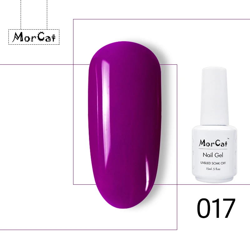 017 Гель-лак MorCat для ногтей розовый цвет УФ-лак Гель-лак УФ-гель для ногтей Гель-лак Vernis Полупостоянный дизайн ногтей - Цвет: 017