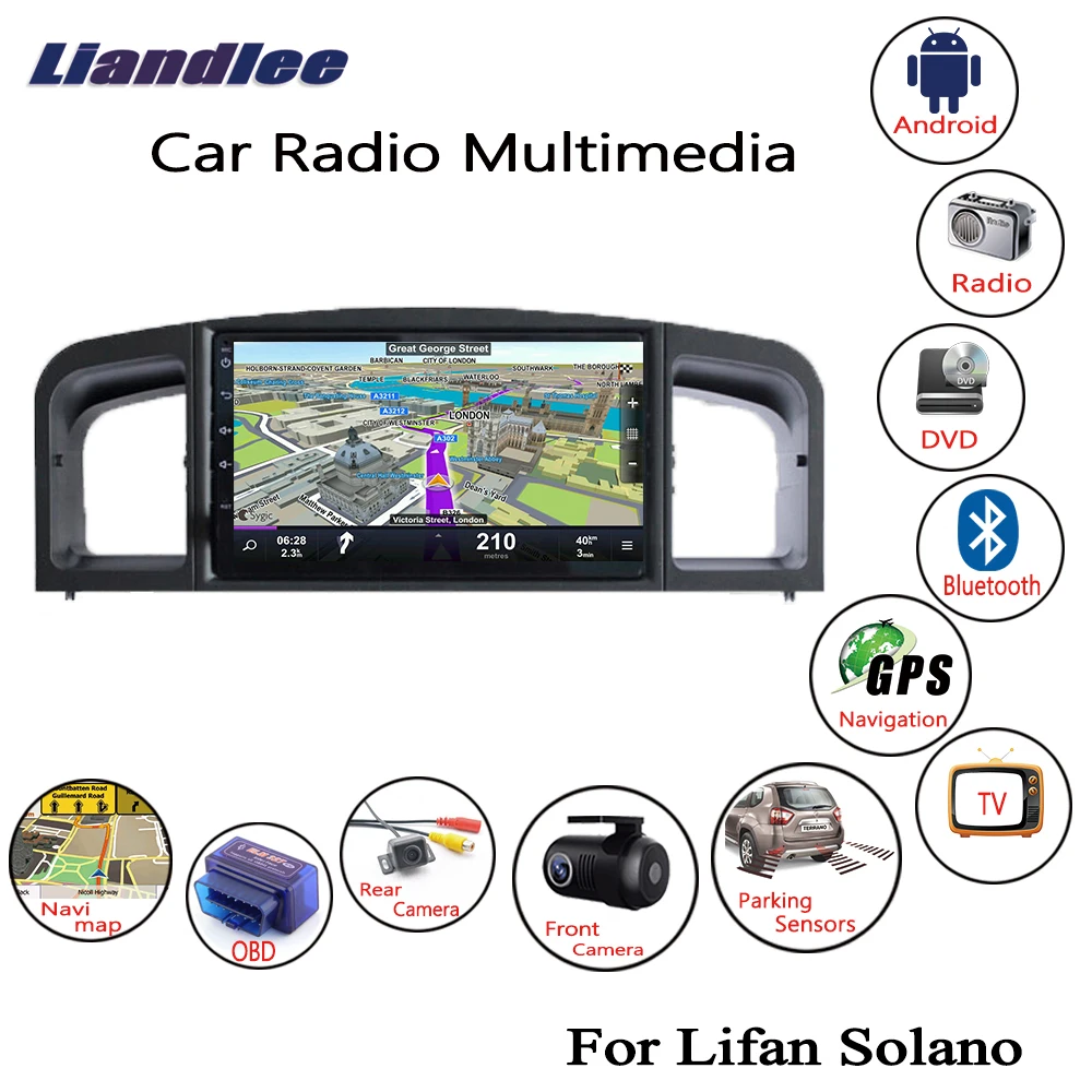 Liandlee для Lifan Solano 2008~ Android автомобильный Радио плеер gps Navi навигация карты камера OBD ТВ экран без CD DVD