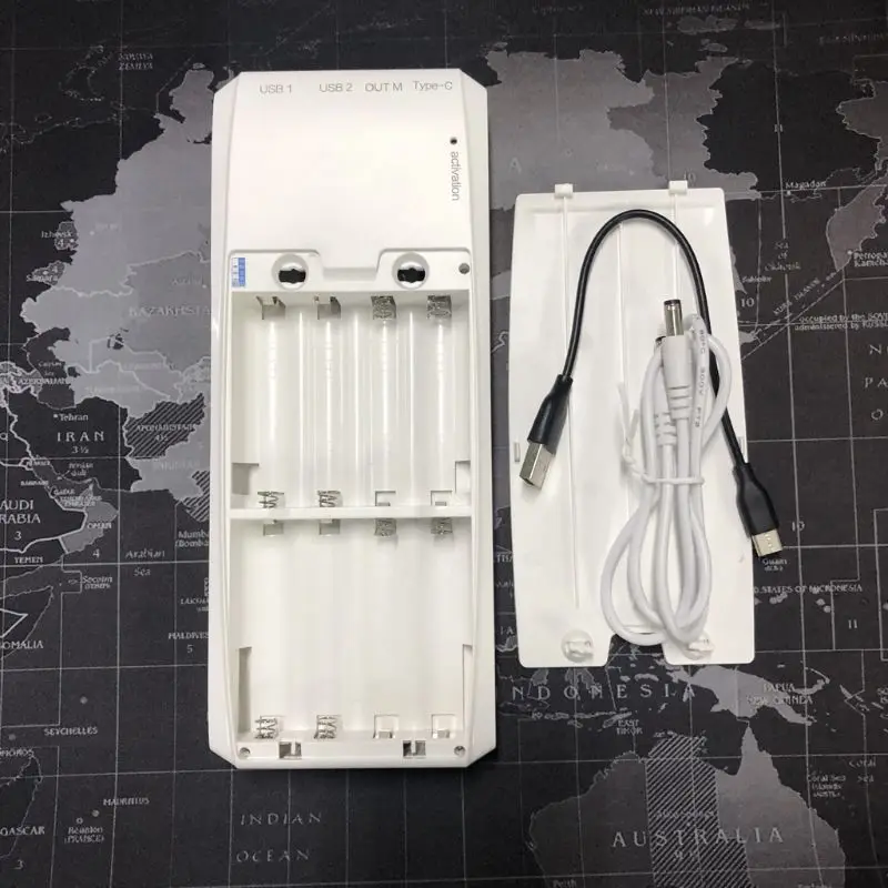 

(No Battery) QD188-PD Dual USB QC 3.0 + Type C PD DC Output 8x 18650 Batteries DIY Power Bank Box Holder Case Fast Charger For M