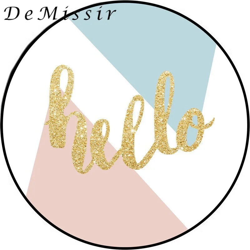DeMissir лаконичный позолоченный круглый ковер Hello Color для дома гостиной детские