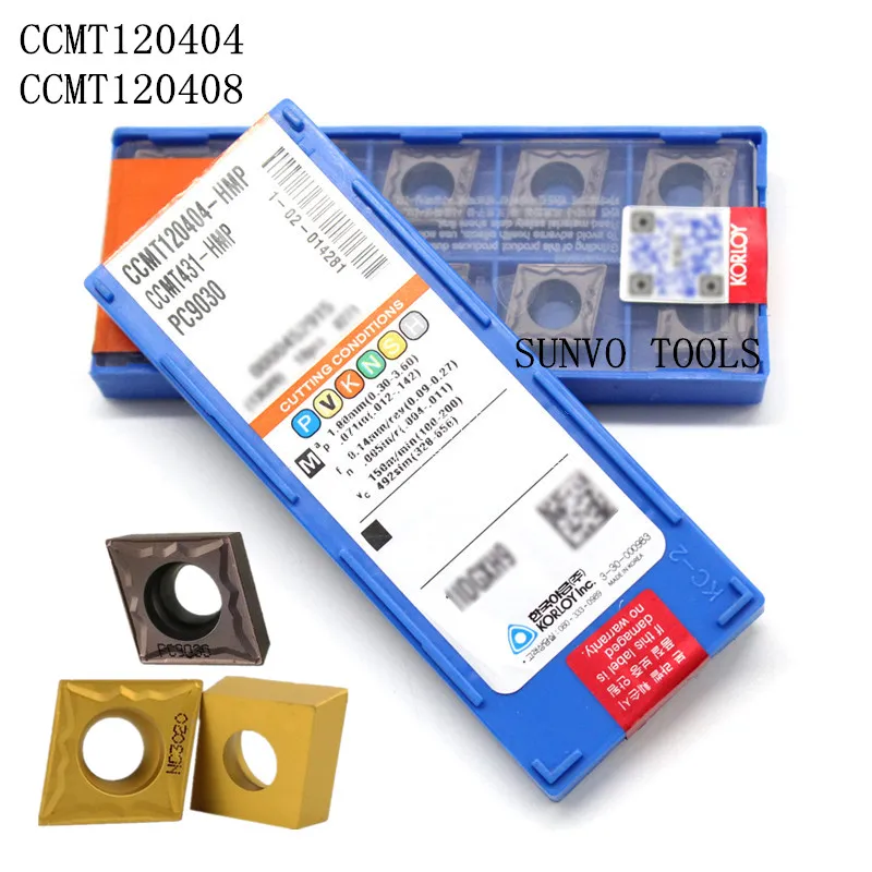 10 шт./компл. CCMT120404 CCMT120408 HMP PC9030 NC3030 Korloy CNC поворотные твердосплавные вкладыши