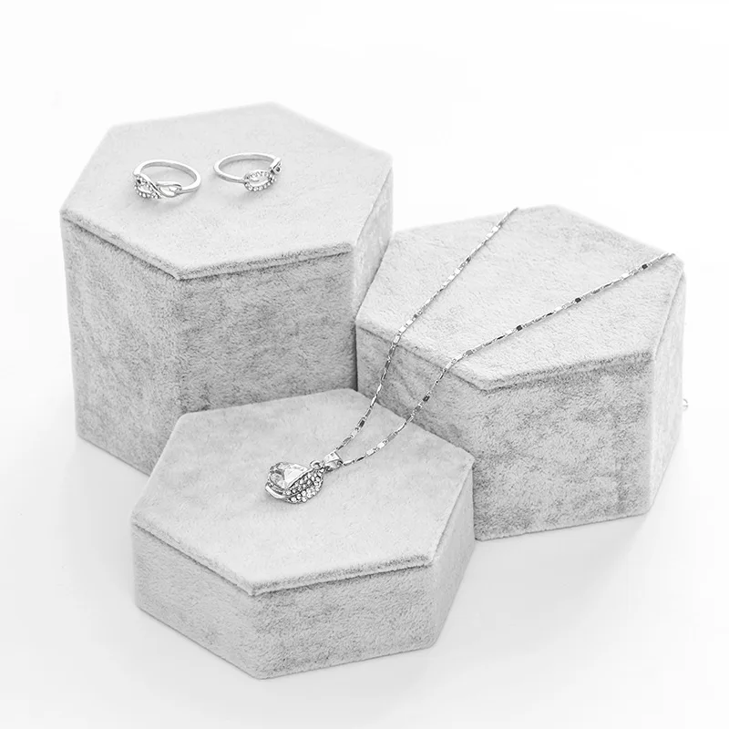 3pcs per set Gray Серьги ожерелья дисплей стенд ювелирные изделия Организатор Держатель Кольца витрины ювелирных изделий дисплей магазин дисплей - Цвет: 3pcs per set Gray
