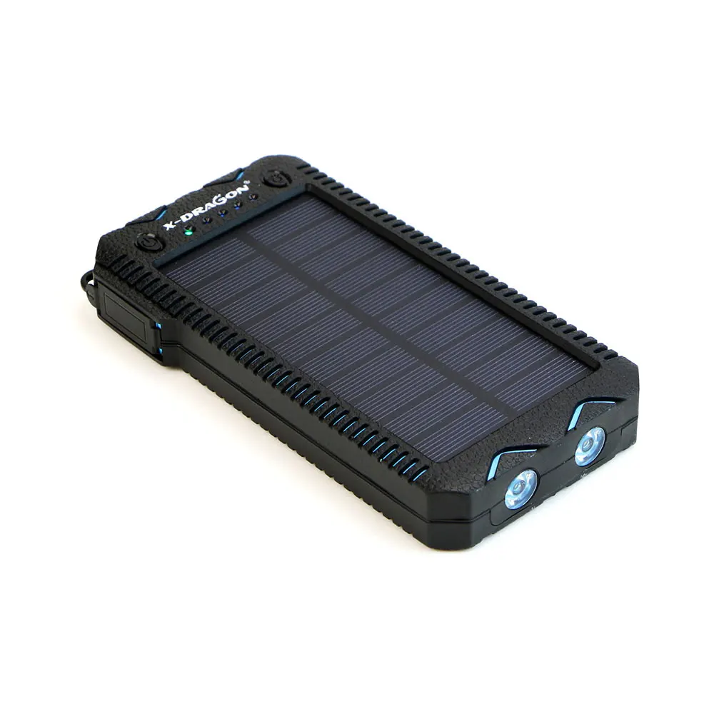 blue solar charger Солнечное зарядное устройство Внешний аккумулятор большой емкости двойной USB зарядное устройство для iPhone X Xr Xs max samsung s9 s10 Galaxy note 10 - Цвет: blue solar charger