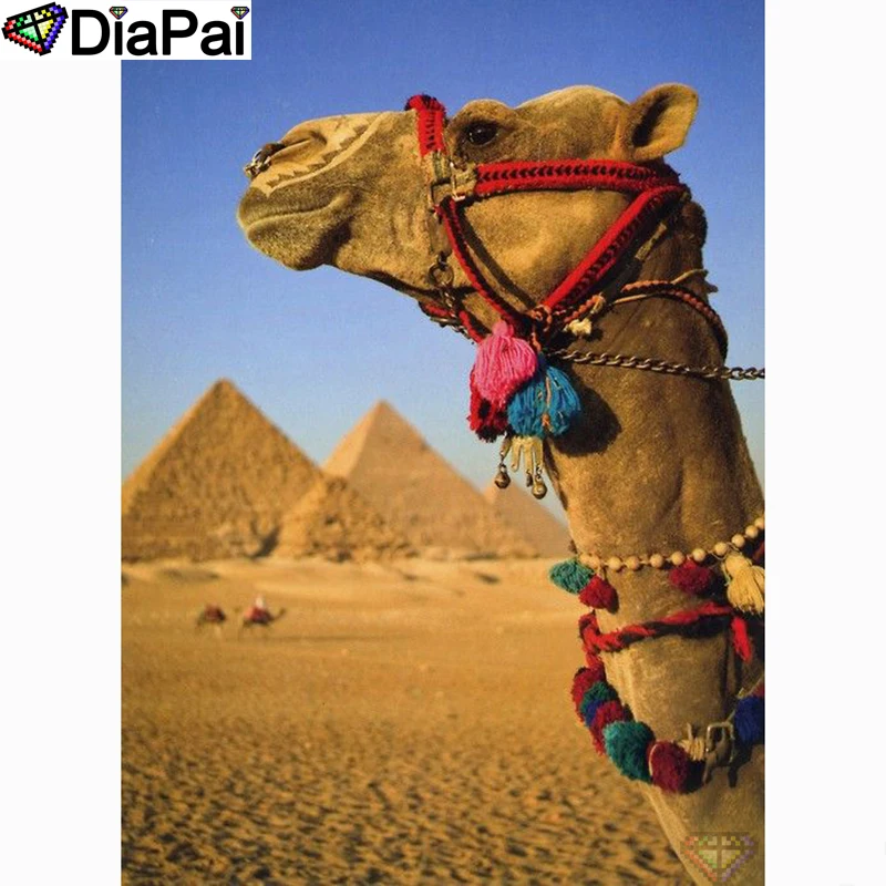 

DIAPAI Diy Полная квадратная круглая дрель 5D алмазная картина вышивка крестиком Алмазная "верблюд пустыня" Домашний Декор подарок A26199