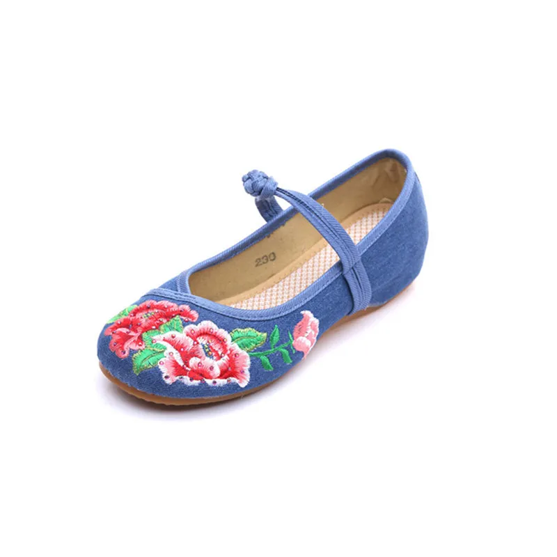 Женские балетки на плоской подошве из хлопка в стиле старого Пекина китайском с