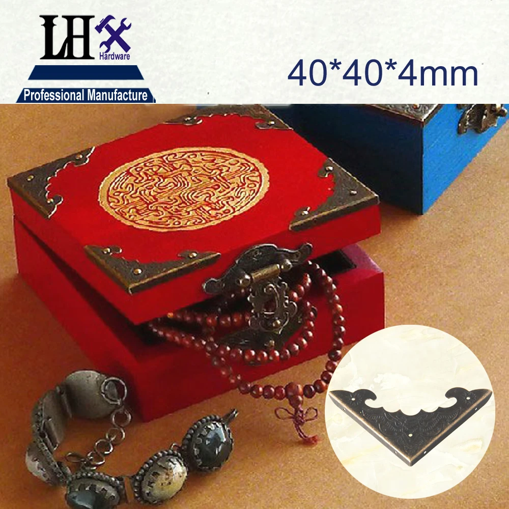 P0FH08 1 40*4mmHardware 4 шт. 2 цвета антикварный угол упаковочный пакет Неломающийся