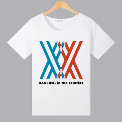 Мужская футболка из полиэстера с короткими рукавами New Anime DARLING in the FRANXX|t-shirt anime|anime