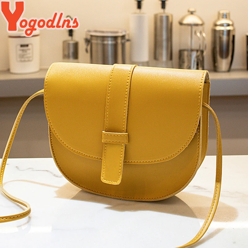 Повседневные седельные женские сумки Yogodlns из искусственной кожи дамские сумочки