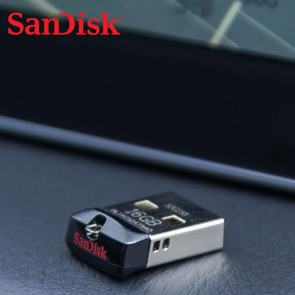 SanDisk мини накопитель 16 ГБ 32 64 USB 2 0 флеш карта памяти Cruzer Fit CZ33 автомобильная