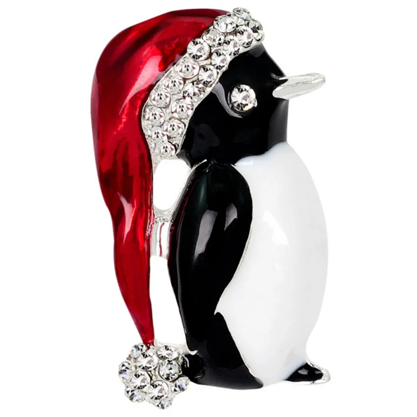 Зеленые и красные хрустальные броши для женщин искусственная Рождественская