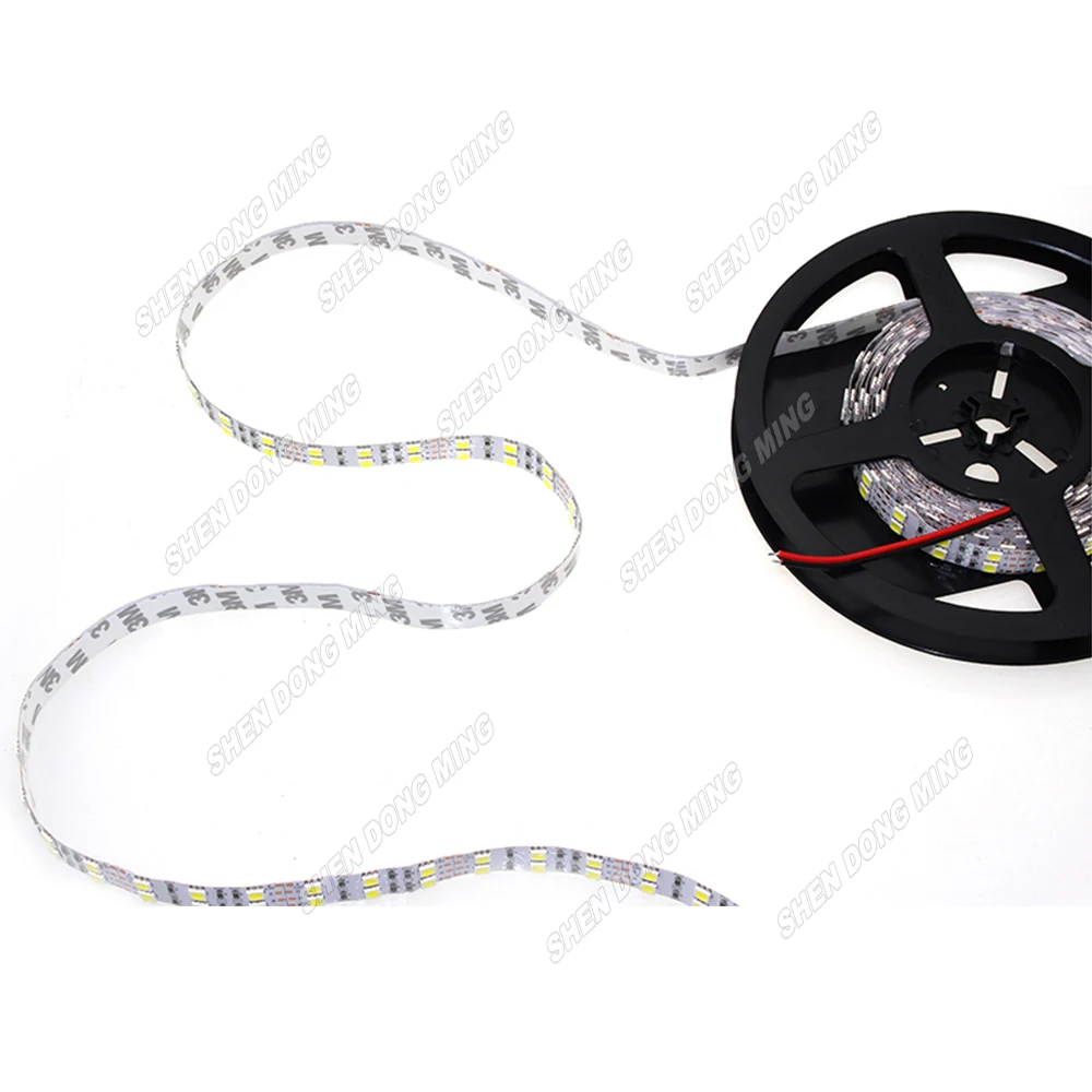 Светодиодная лента 5050 SMD теплая белая/белая двухрядная IP22 600 светодиодов 5 м для