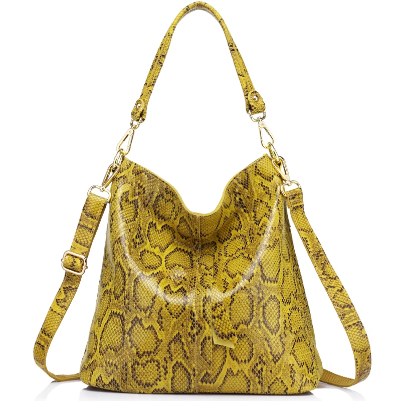 Женская сумка из натуральной кожи со змеиным узором REALER|handbag hobo|bag women handbaggenuine leather