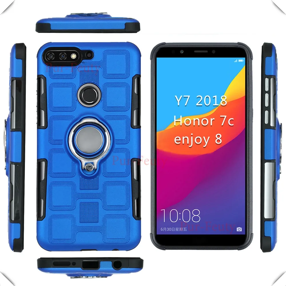 Для Huawei Y9 FLA LX1 LX5 LX3 ударопрочный защитный чехол с подставкой из ТПУ для Huawei Honor 7A 7C 7S 10 Play Y5 Y6 Y7 Y9 чехлы