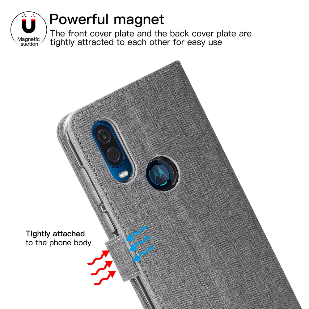 Винтажный кожаный флип-чехол для Motorola Moto One Vision кошелек с кармашком магнитный штатив Обложка для книги для Motorola Moto One Vision