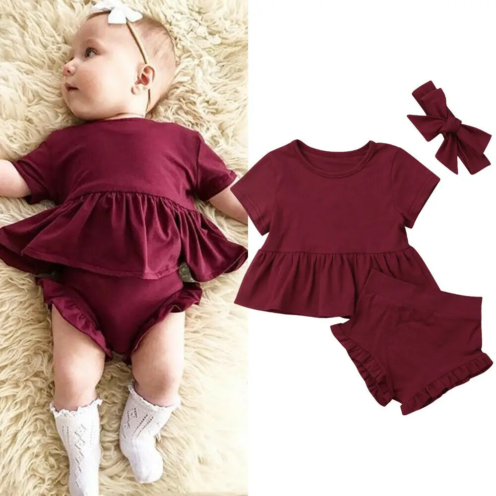 3 шт./компл. Одежда для маленьких девочек и мальчиков повседневное Детское платье