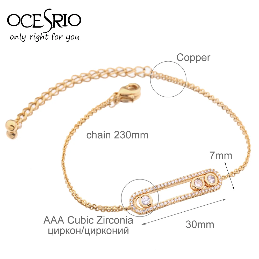 OCESRIO высококачественные браслеты с австрийскими кристаллами для женщин