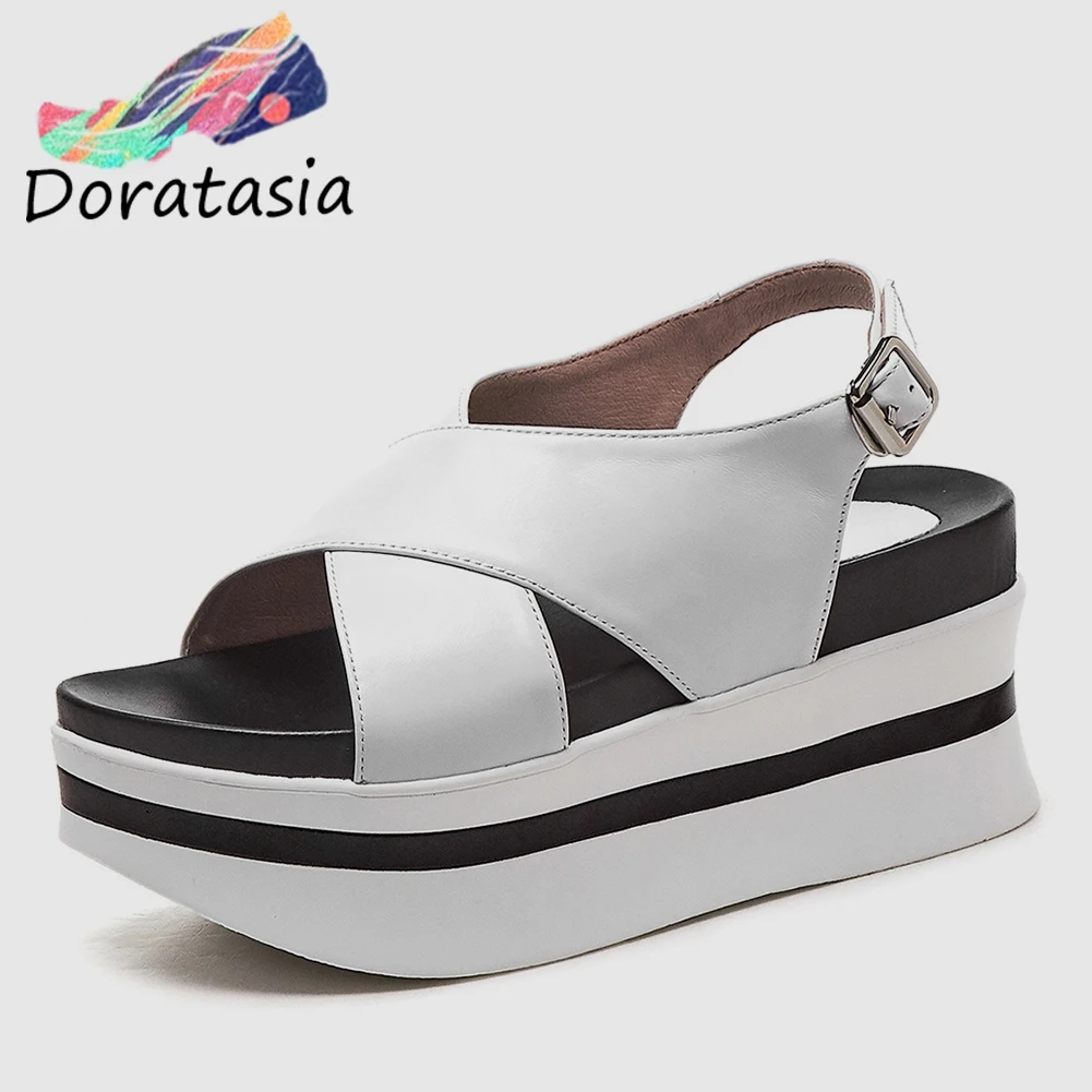 DORATASIA 2020 новые лаконичные туфли из натуральной кожи женская обувь на толстой
