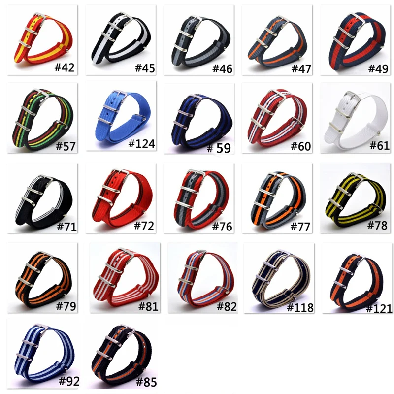 1 шт. ремешок Nato 22 мм нейлоновый для часов водонепроницаемый мужские ремешки 57