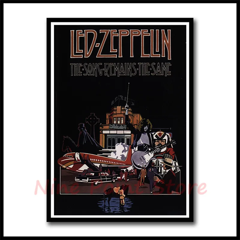 Led Zeppelin рок-музыка с покрытием бумажные Плакаты для дома спальни общежития Настенный декор Бескаркасный плакат