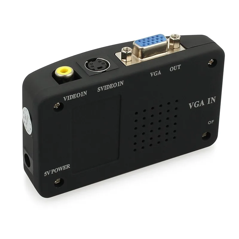 Композитный преобразователь RCA AV S Video to VGA Box CC TV DVR PC Laptop проектор вход к выход