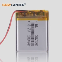 302530 3 7v 200mah li ion lithium polymer battery for mp4 accu hs in a mp3 player gps dvr bluetooth speaker headset recorder