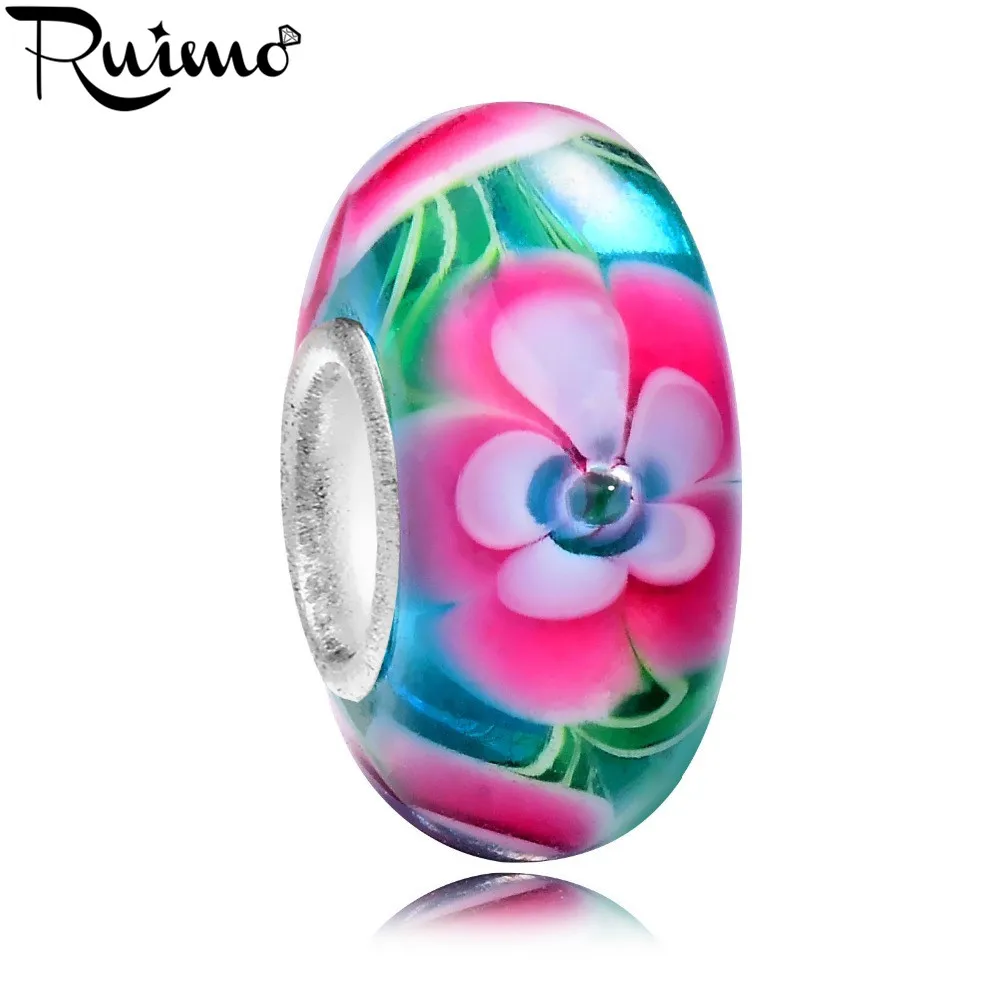 RUIMO 5 шт./лот зеленая лампворк европейские Большие бусины с отверстиями подвески