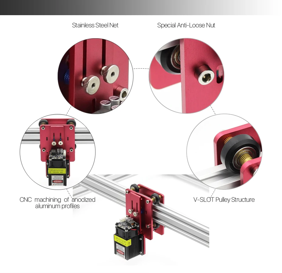 GKTOOLS 45*45 см полностью металлический DIY хобби мини ЧПУ 7500 МВт деревянный лазерный гравер резак гравировальный станок ШИМ, Benbox GRBL EleksMaker