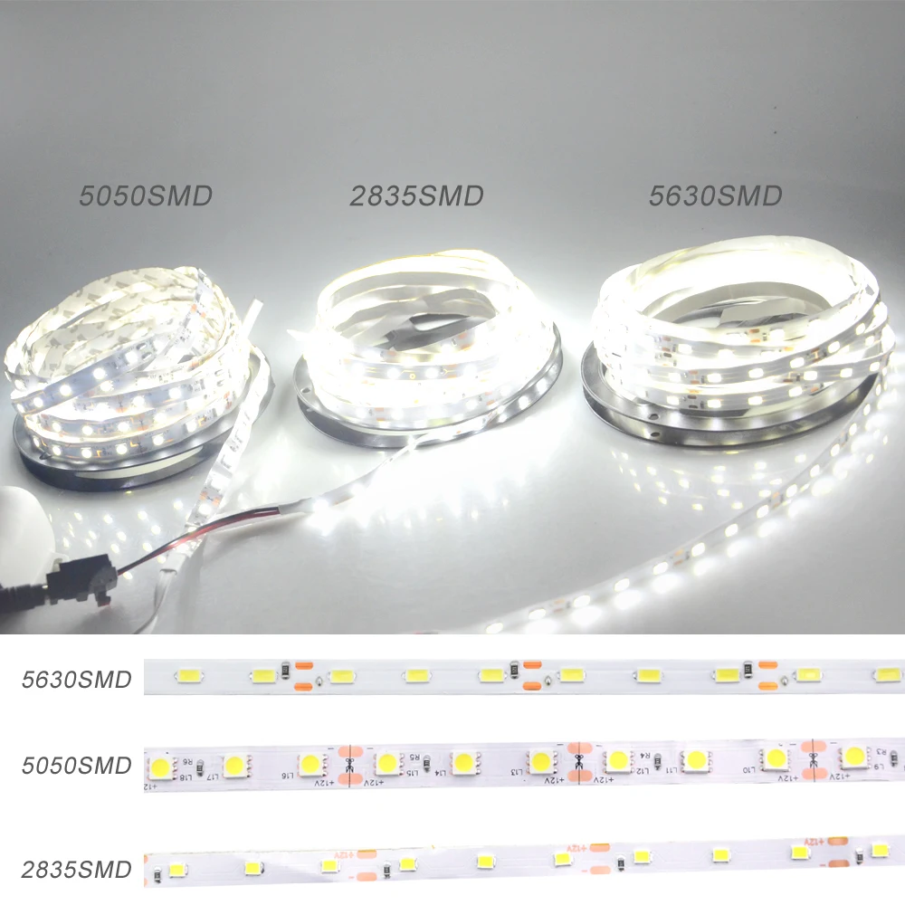 Светодиодная ленсветильник 5 м 12 В постоянного тока 5630 5050 3528SMD 300 светодиодов RGB