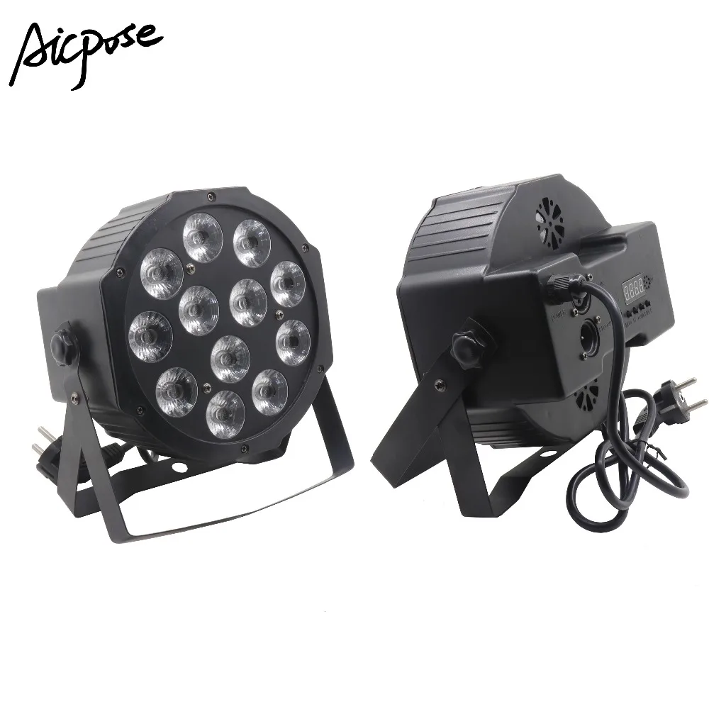 12x12 Вт led Par огни 12 шт. 12 Вт светодиодные лампы бусины RGBW 4в1 плоский par led dmx512 Диско Огни профессиональное студийное диджейское оборудование