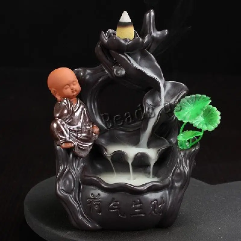 

Little Monk Censer Creative Home Decor Small Buddha Incense Holder Smoke Waterfall Backflow Incense Burner Creative Home Decor