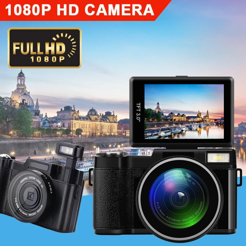 Профессиональный 3 0 дюймовый дисплей 4X Zoom Full HD 24MP 1080P Цифровая камера видеокамера