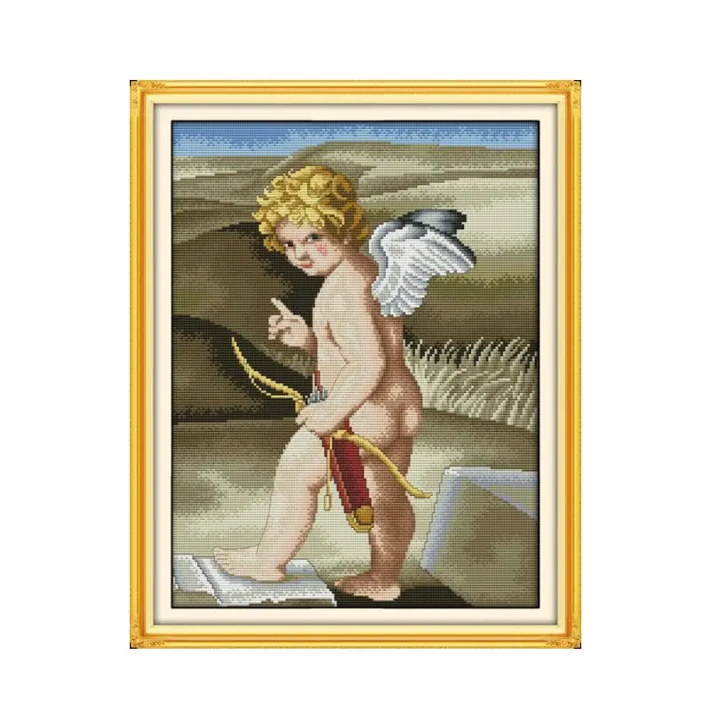 11CT 14CT напечатанная ручная вышивка своими руками нить DMC Вышивка крестом Love Cupid